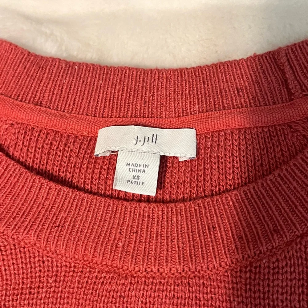 J. Jill XSP Dusty Rose Pink Knit Patch Pocket Spring Fall Winter Sweater